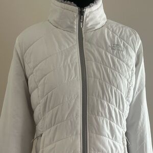 NorthFace White Puffer Reversible Gray Fleece